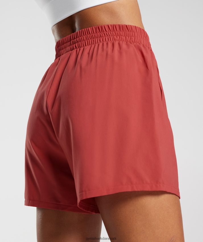 Kvinder Gymshark vævede lommeshorts N4ZDDN56 soltørret rød
