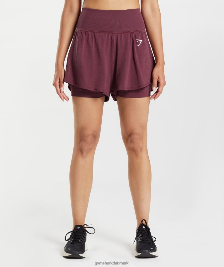 Kvinder Gymshark vitale sømløse 2.0 2-i-1 shorts N4ZDDN65 bagt rødbrun mergel