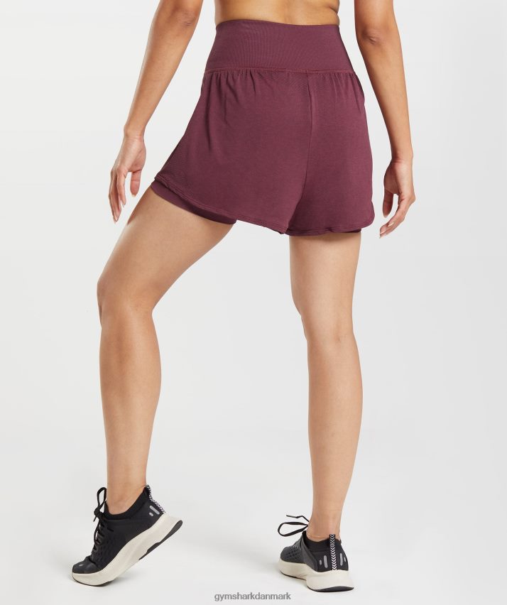 Kvinder Gymshark vitale sømløse 2.0 2-i-1 shorts N4ZDDN65 bagt rødbrun mergel