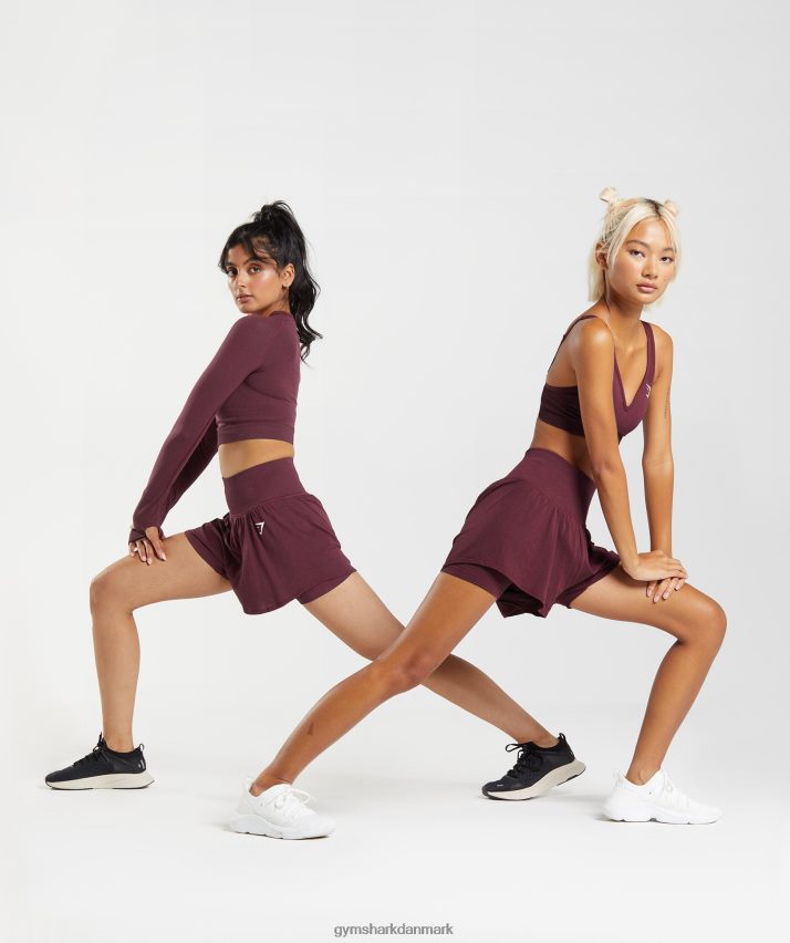 Kvinder Gymshark vitale sømløse 2.0 2-i-1 shorts N4ZDDN65 bagt rødbrun mergel