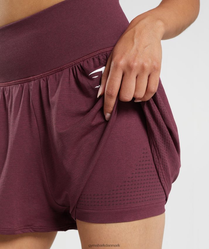 Kvinder Gymshark vitale sømløse 2.0 2-i-1 shorts N4ZDDN65 bagt rødbrun mergel