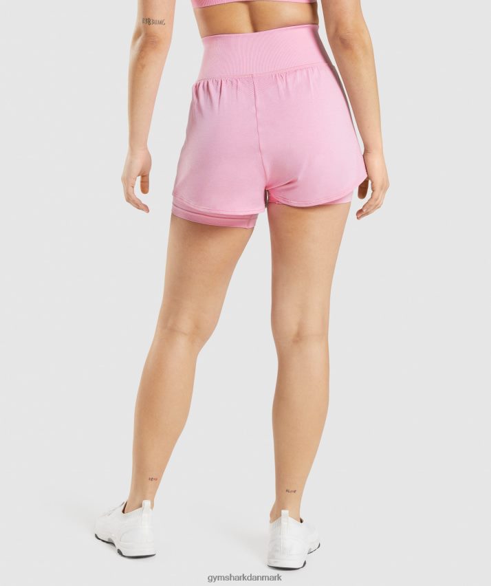 Kvinder Gymshark vitale sømløse 2.0 2-i-1 shorts N4ZDDN71 sorbet pink mergel