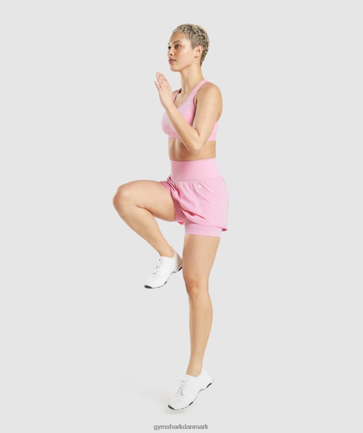 Kvinder Gymshark vitale sømløse 2.0 2-i-1 shorts N4ZDDN71 sorbet pink mergel