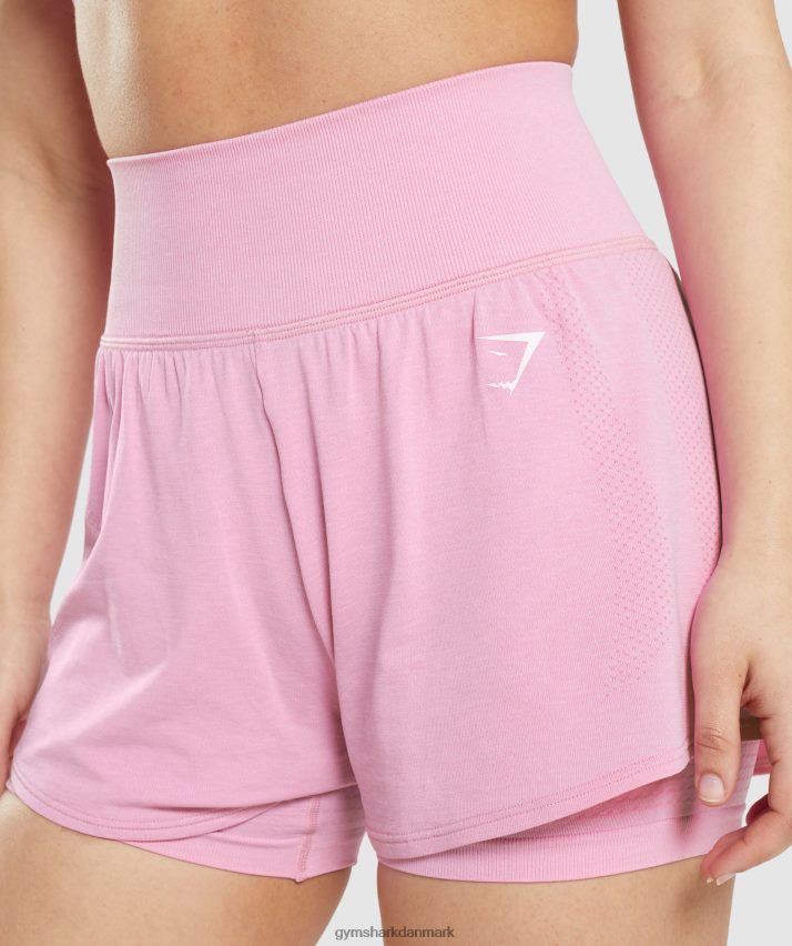 Kvinder Gymshark vitale sømløse 2.0 2-i-1 shorts N4ZDDN71 sorbet pink mergel