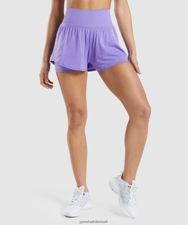 Kvinder Gymshark vitale sømløse 2.0 2-i-1 shorts N4ZDDN79 lys lilla mergel