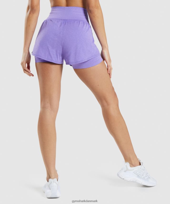 Kvinder Gymshark vitale sømløse 2.0 2-i-1 shorts N4ZDDN79 lys lilla mergel