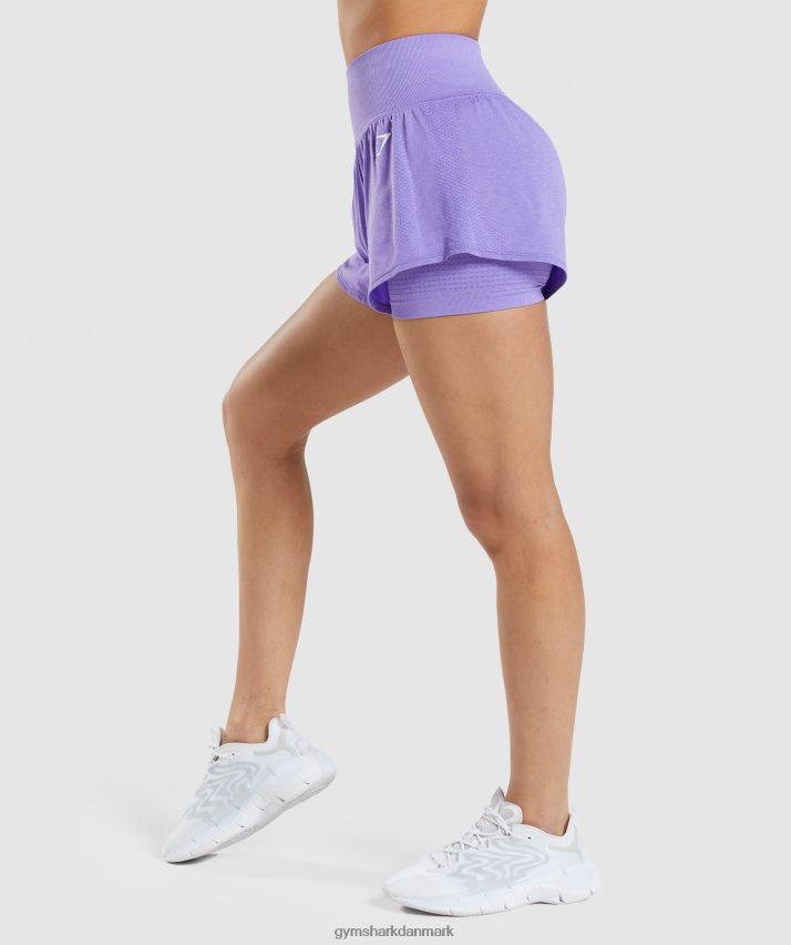 Kvinder Gymshark vitale sømløse 2.0 2-i-1 shorts N4ZDDN79 lys lilla mergel