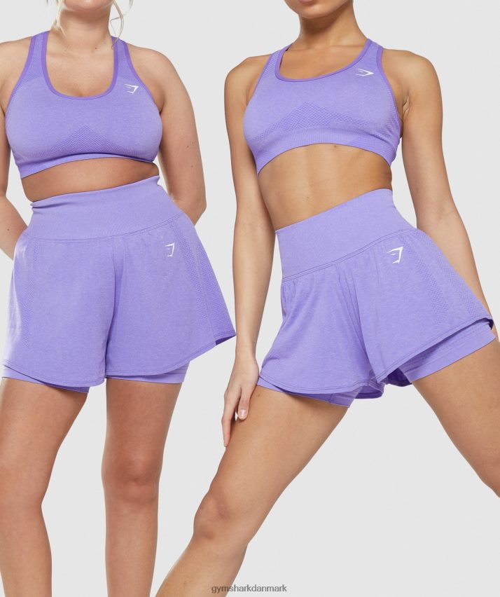 Kvinder Gymshark vitale sømløse 2.0 2-i-1 shorts N4ZDDN79 lys lilla mergel
