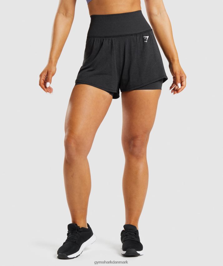 Kvinder Gymshark vitale sømløse 2.0 2-i-1 shorts N4ZDDN88 sort mergel