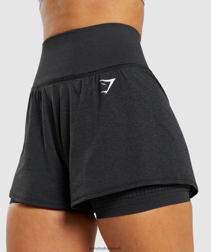 Kvinder Gymshark vitale sømløse 2.0 2-i-1 shorts N4ZDDN88 sort mergel