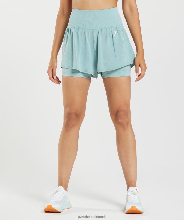 Kvinder Gymshark vitale sømløse 2.0 2-i-1 shorts N4ZDDN93 perleblå mergel