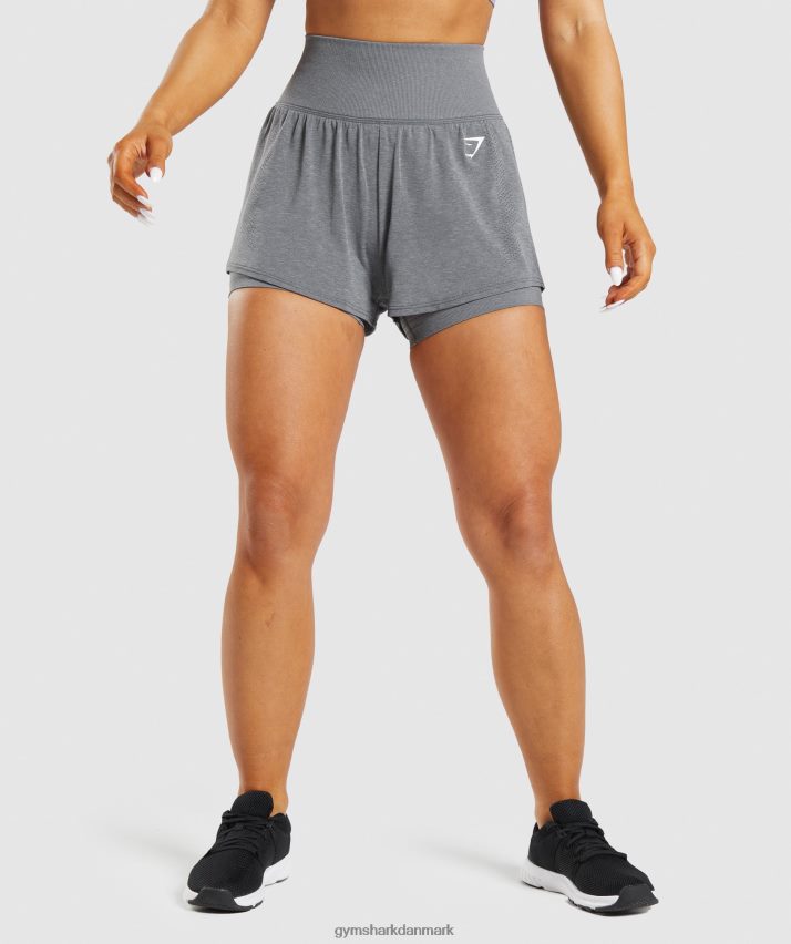 Kvinder Gymshark vitale sømløse 2.0 2-i-1 shorts N4ZDDN97 røgfarvet mergel