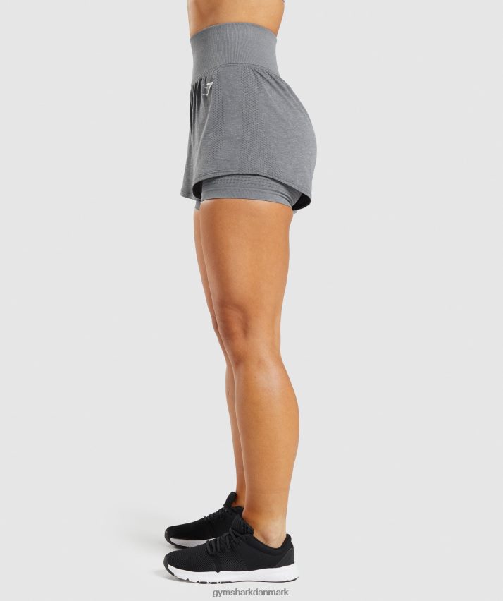 Kvinder Gymshark vitale sømløse 2.0 2-i-1 shorts N4ZDDN97 røgfarvet mergel
