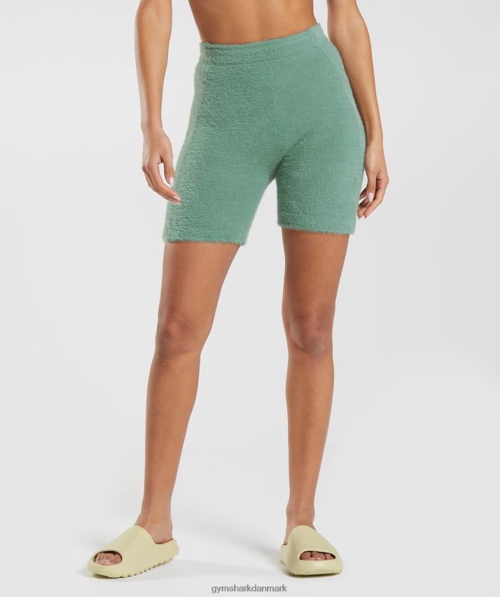 Kvinder Gymshark whitney eyelash strik shorts N4ZDDN75 bladgrøn