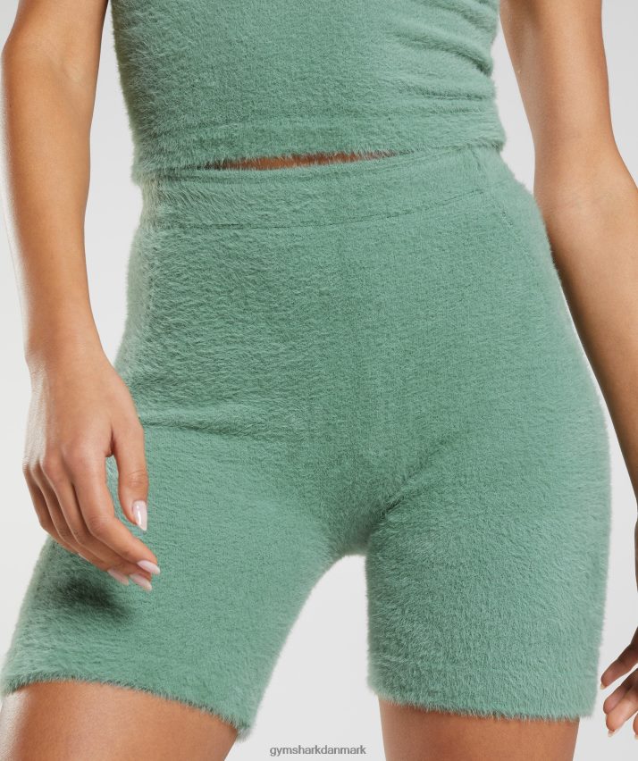 Kvinder Gymshark whitney eyelash strik shorts N4ZDDN75 bladgrøn
