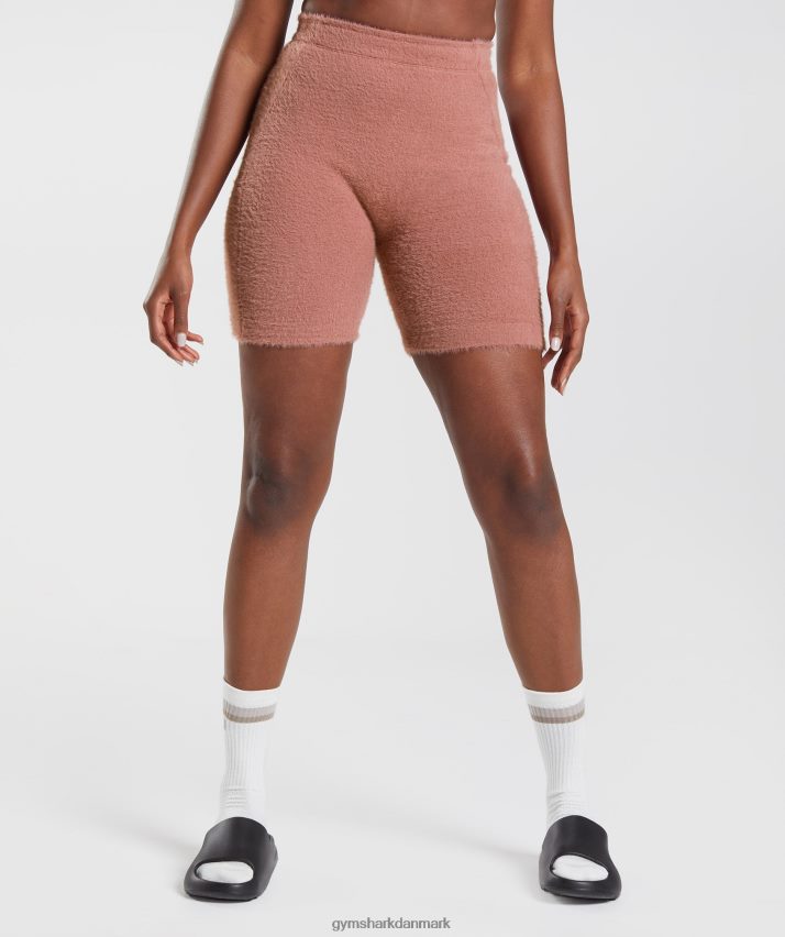Kvinder Gymshark whitney eyelash strik shorts N4ZDDN99 canyon rød