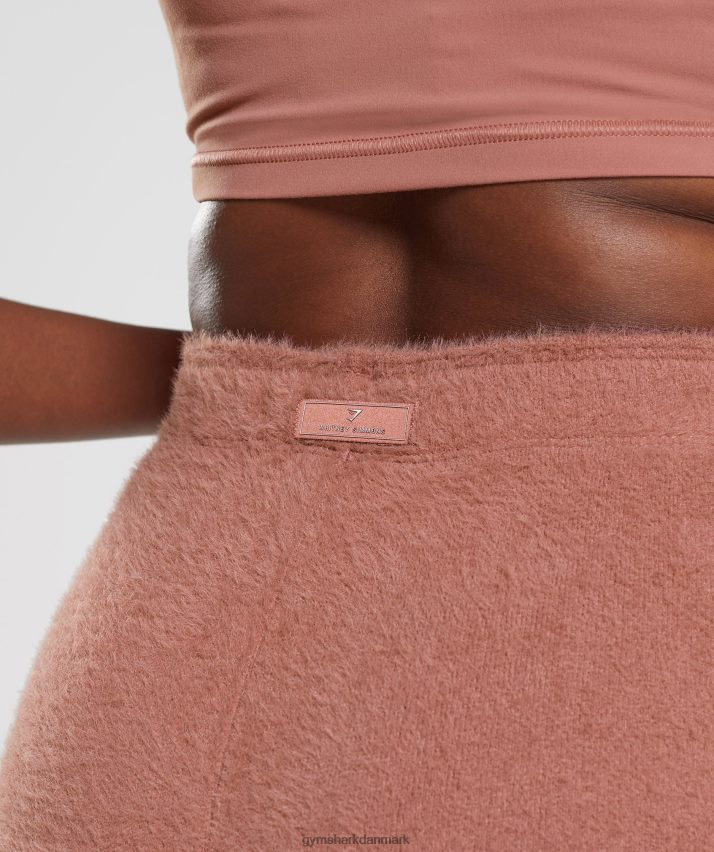 Kvinder Gymshark whitney eyelash strik shorts N4ZDDN99 canyon rød