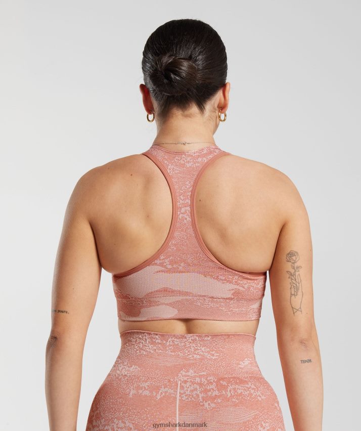 Kvinder Gymshark adapt camo sømløs sports-bh N4ZDDN139 diset pink-diset pink
