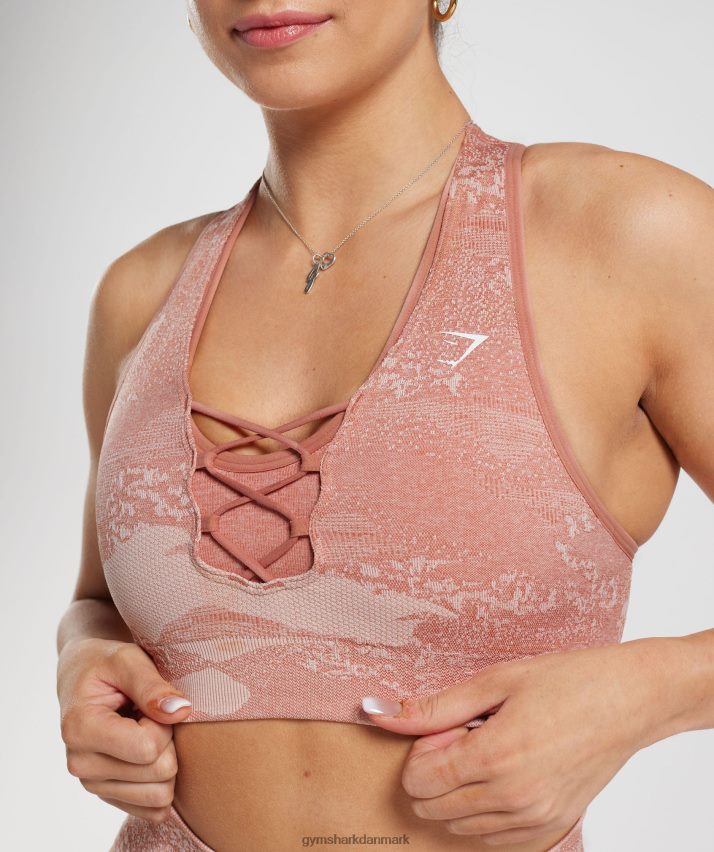 Kvinder Gymshark adapt camo sømløs sports-bh N4ZDDN139 diset pink-diset pink