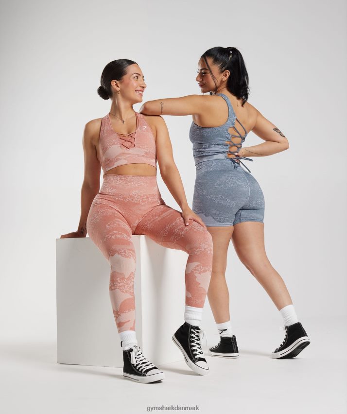 Kvinder Gymshark adapt camo sømløs sports-bh N4ZDDN139 diset pink-diset pink