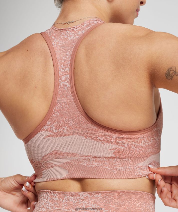 Kvinder Gymshark adapt camo sømløs sports-bh N4ZDDN139 diset pink-diset pink
