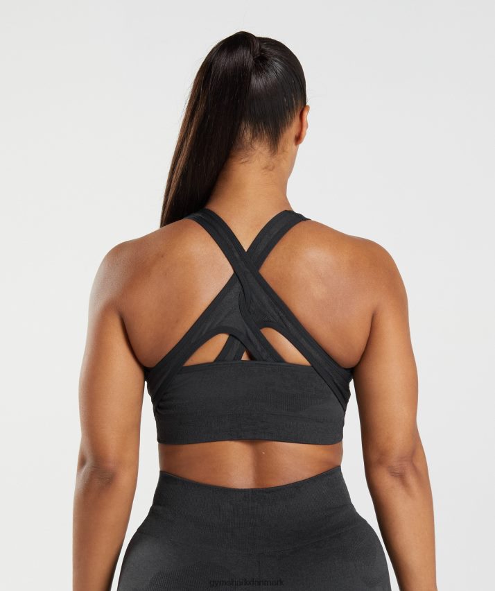 Kvinder Gymshark adapt camo sømløs sports-bh N4ZDDN192 sort/onyx grå