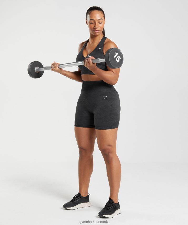 Kvinder Gymshark adapt camo sømløs sports-bh N4ZDDN192 sort/onyx grå