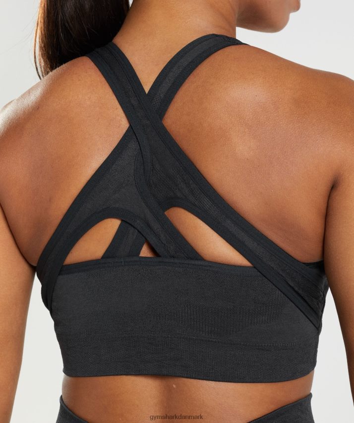 Kvinder Gymshark adapt camo sømløs sports-bh N4ZDDN192 sort/onyx grå