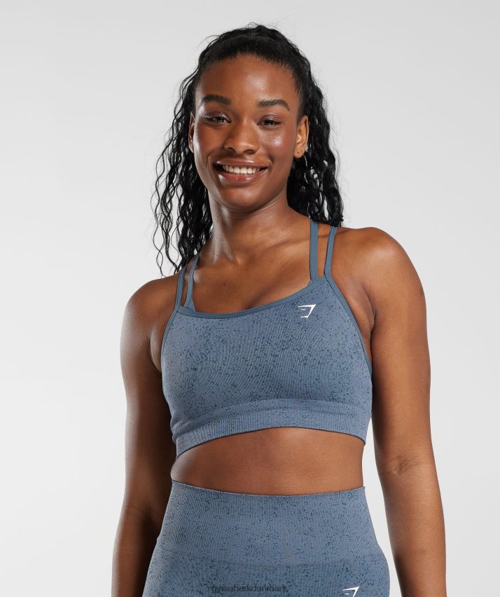 Kvinder Gymshark adapt fleck sømløs sports-bh N4ZDDN146 aften blå