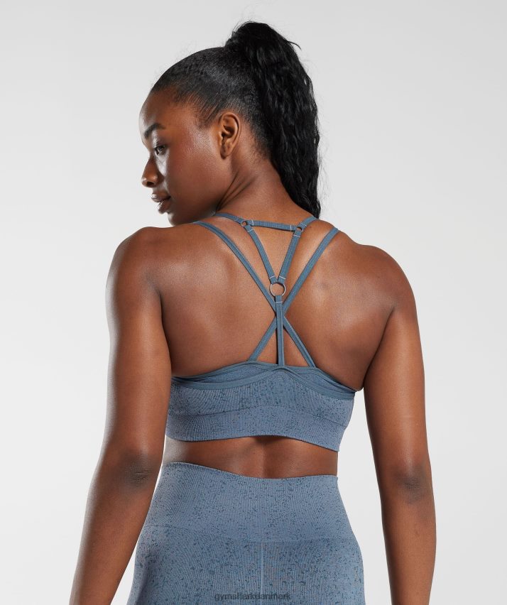 Kvinder Gymshark adapt fleck sømløs sports-bh N4ZDDN146 aften blå