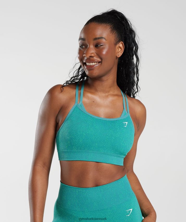 Kvinder Gymshark adapt fleck sømløs sports-bh N4ZDDN173 juvel grøn