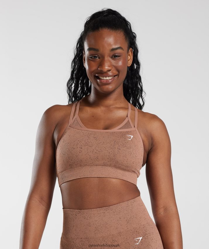 Kvinder Gymshark adapt fleck sømløs sports-bh N4ZDDN183 sandstensbrun