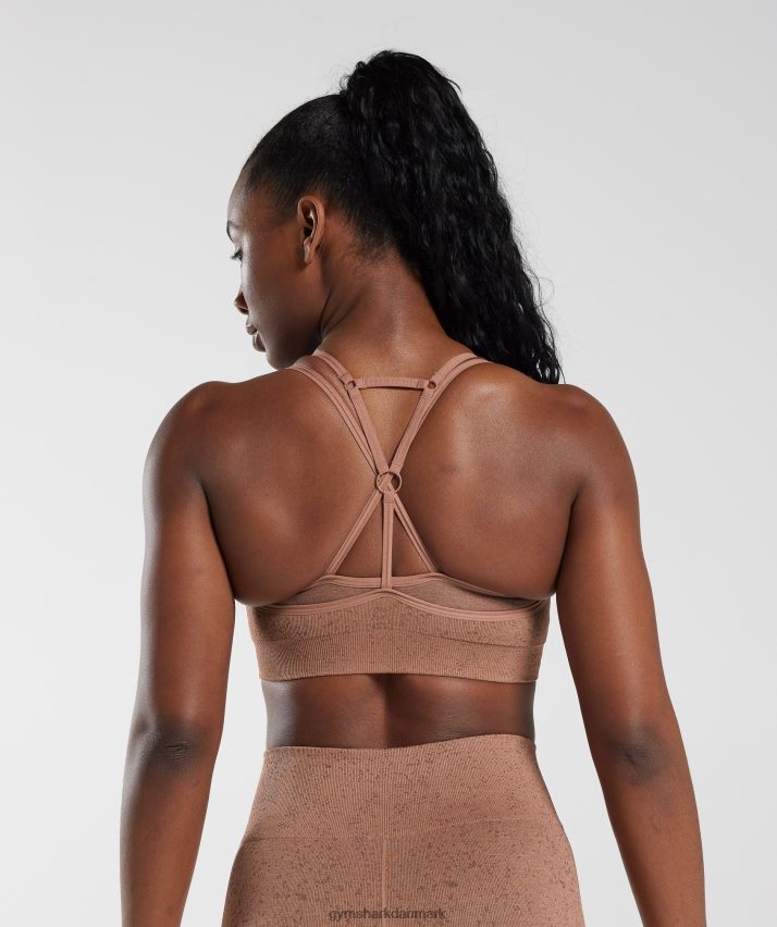 Kvinder Gymshark adapt fleck sømløs sports-bh N4ZDDN183 sandstensbrun