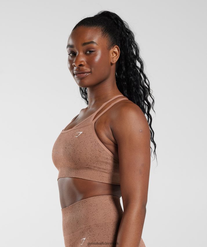 Kvinder Gymshark adapt fleck sømløs sports-bh N4ZDDN183 sandstensbrun