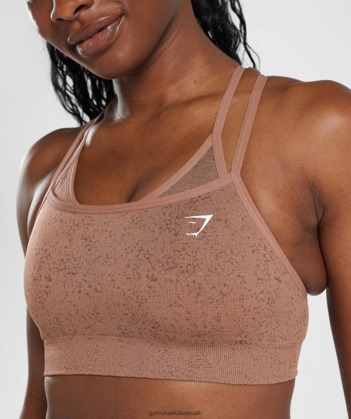 Kvinder Gymshark adapt fleck sømløs sports-bh N4ZDDN183 sandstensbrun