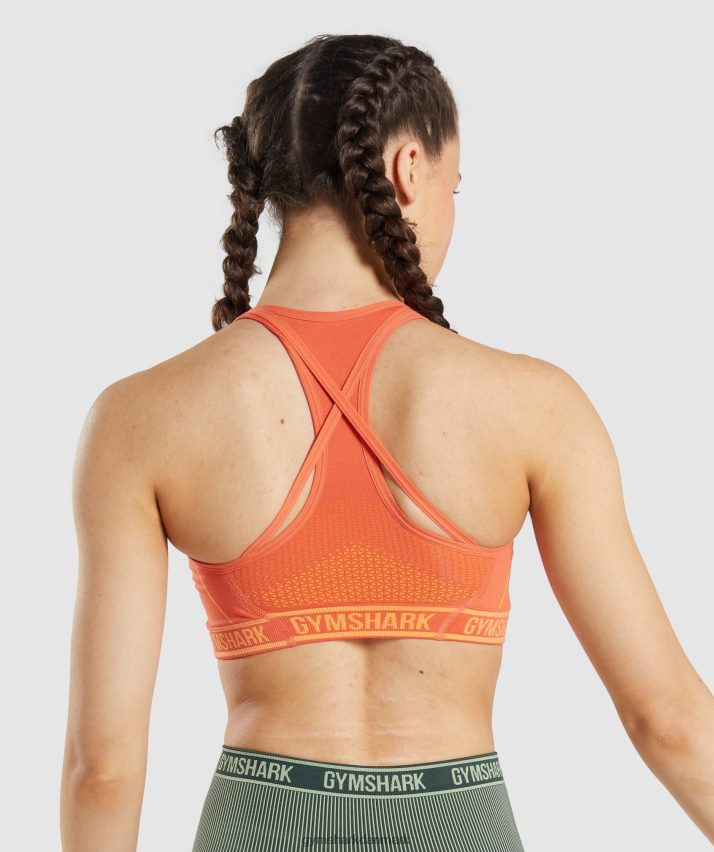 Kvinder Gymshark apex sømløs sports-bh N4ZDDN219 papaya appelsin/abrikos appelsin
