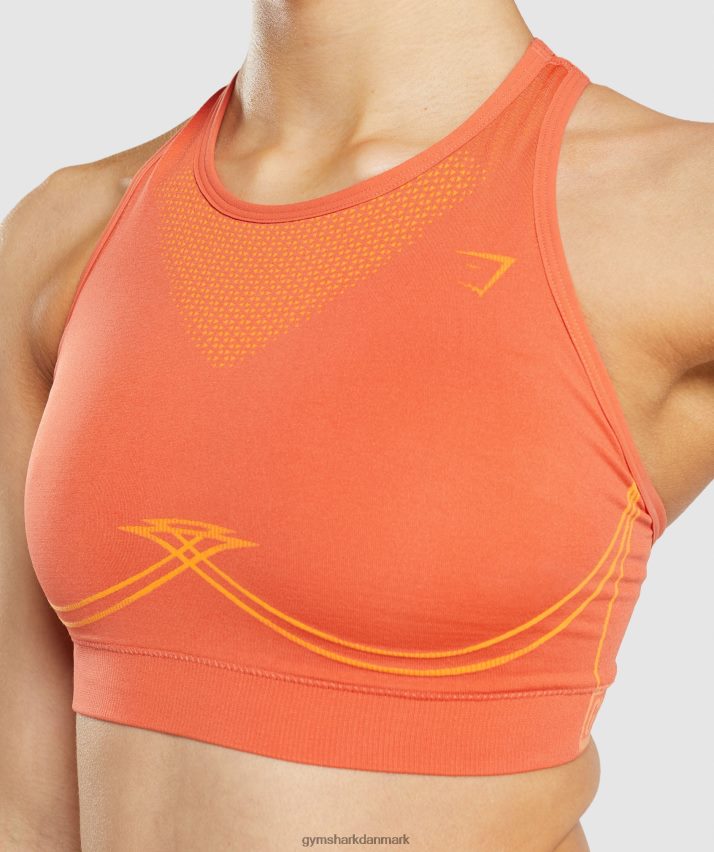 Kvinder Gymshark apex sømløs sports-bh N4ZDDN219 papaya appelsin/abrikos appelsin