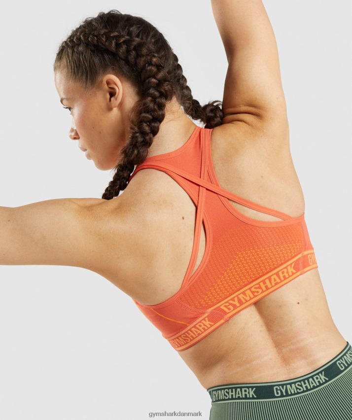 Kvinder Gymshark apex sømløs sports-bh N4ZDDN219 papaya appelsin/abrikos appelsin