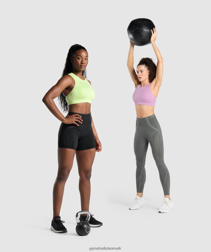Kvinder Gymshark apex sømløs sports-bh N4ZDDN230 grøn/lysegrøn