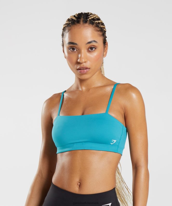 Kvinder Gymshark bandeau sports bh N4ZDDN114 komet blå