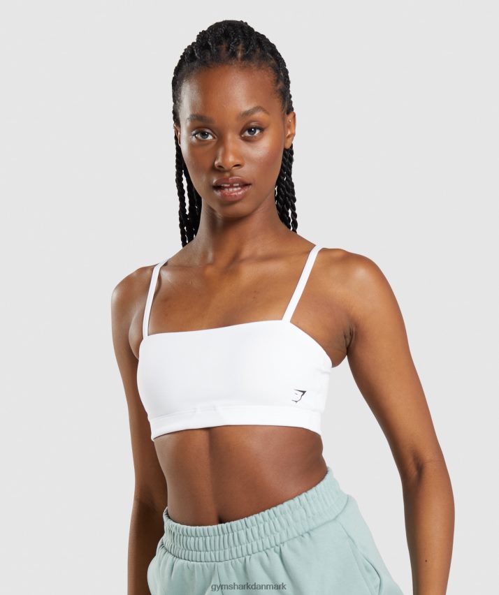 Kvinder Gymshark bandeau sports bh N4ZDDN129 hvid