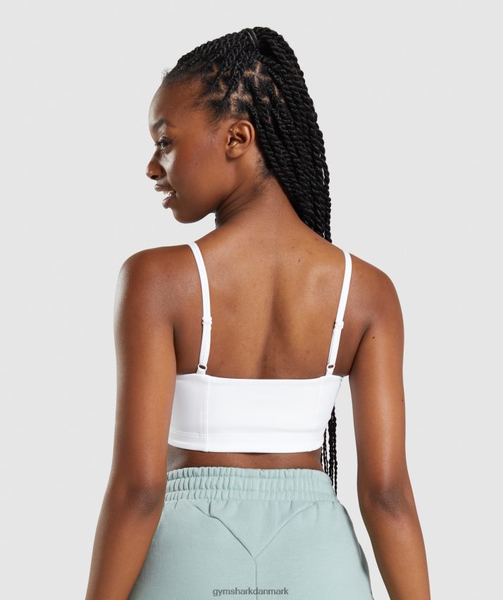 Kvinder Gymshark bandeau sports bh N4ZDDN129 hvid