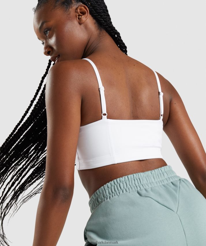 Kvinder Gymshark bandeau sports bh N4ZDDN129 hvid