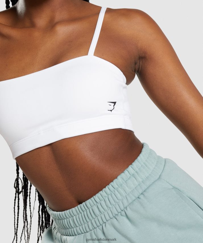 Kvinder Gymshark bandeau sports bh N4ZDDN129 hvid