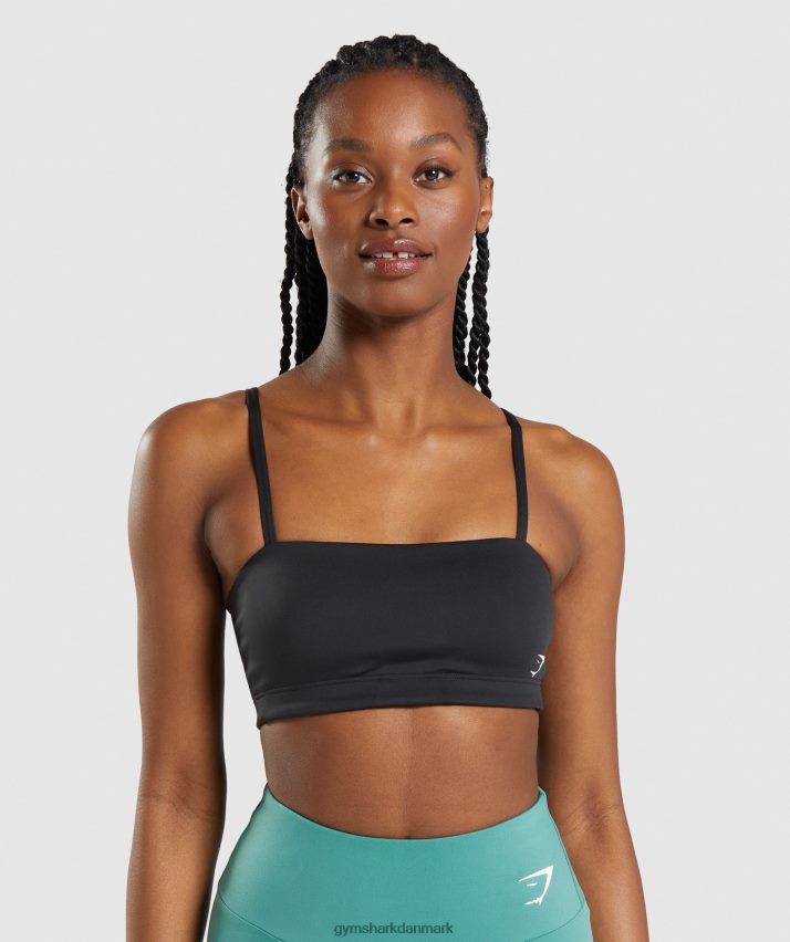 Kvinder Gymshark bandeau sports bh N4ZDDN159 sort