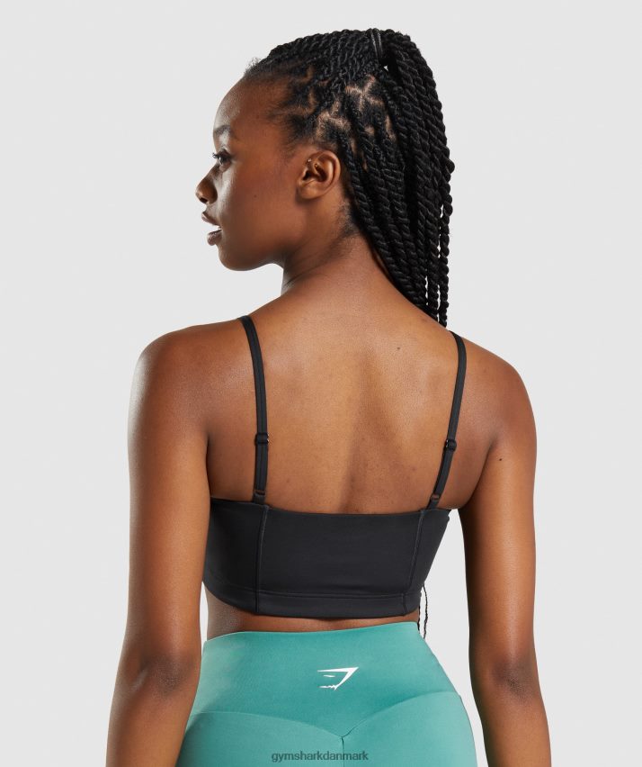 Kvinder Gymshark bandeau sports bh N4ZDDN159 sort