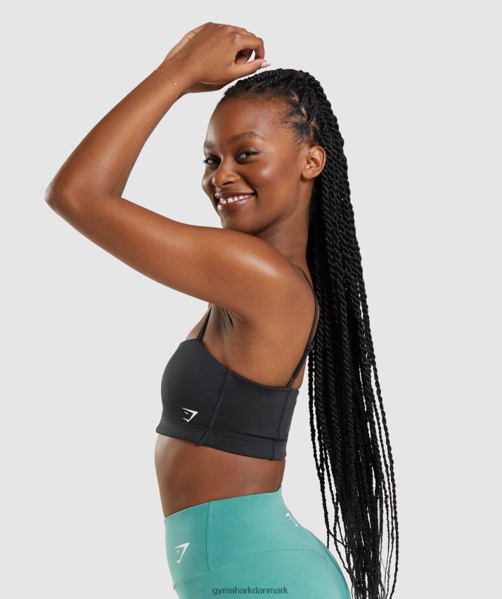 Kvinder Gymshark bandeau sports bh N4ZDDN159 sort