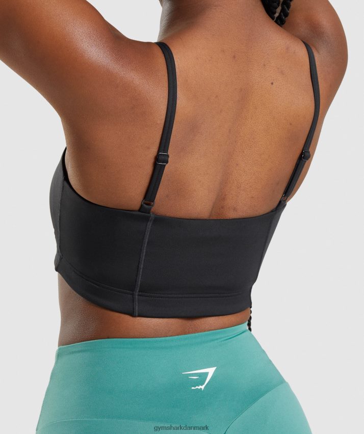 Kvinder Gymshark bandeau sports bh N4ZDDN159 sort