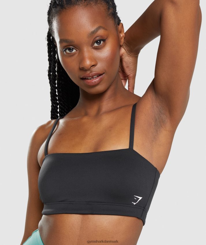Kvinder Gymshark bandeau sports bh N4ZDDN159 sort