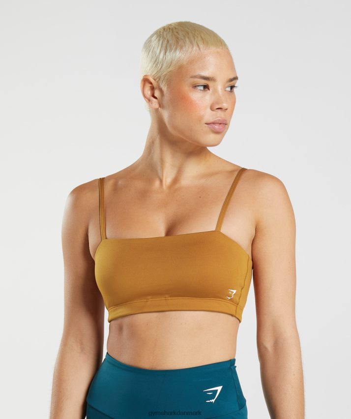 Kvinder Gymshark bandeau sports bh N4ZDDN180 muskatnød brun